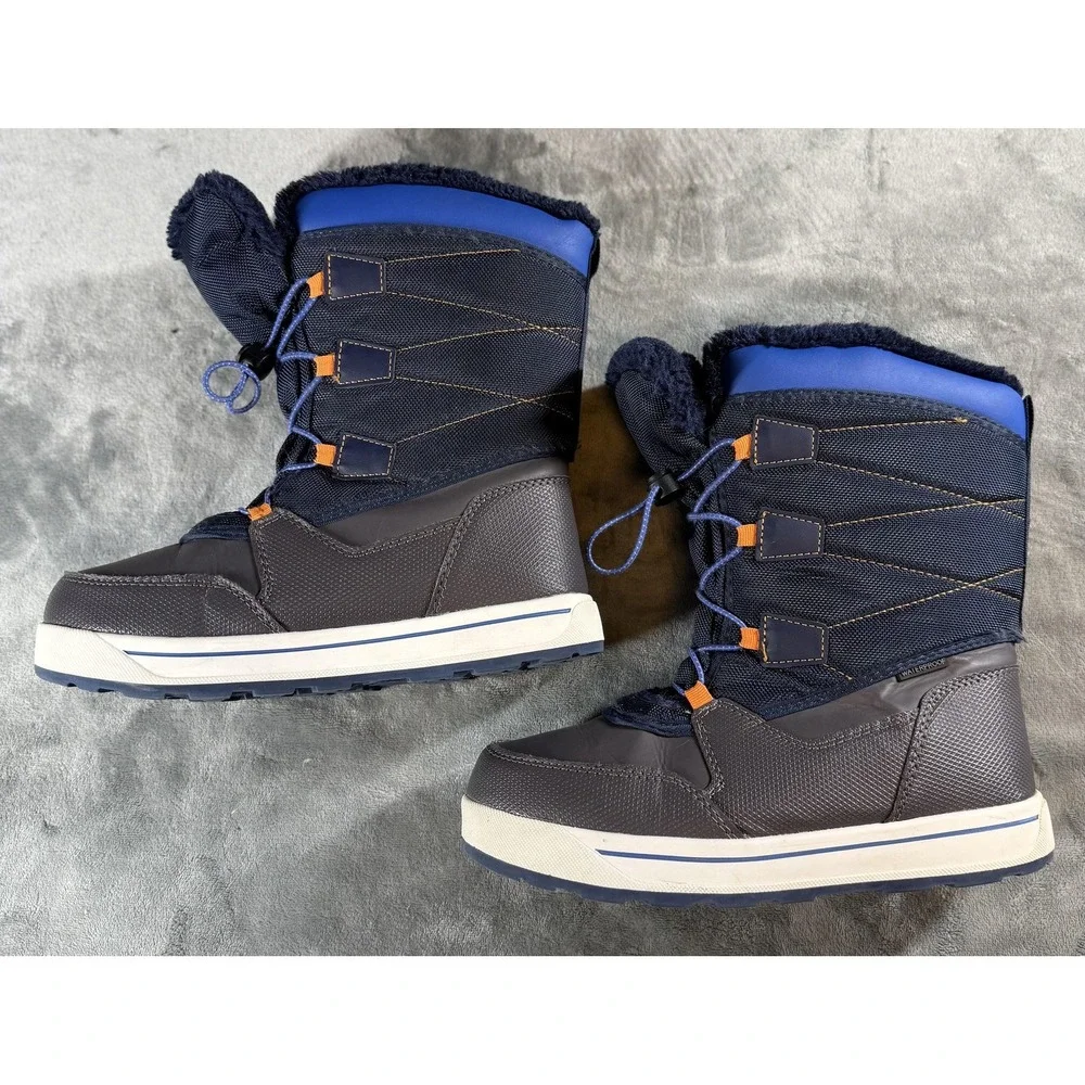 Wonder Nation Snow Boots Youth Size 2.5 Blue Gray 3M Thinsulate Water Resistant